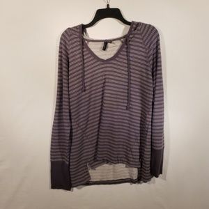 Cynthia Rowley striped modal hooded long sleeve